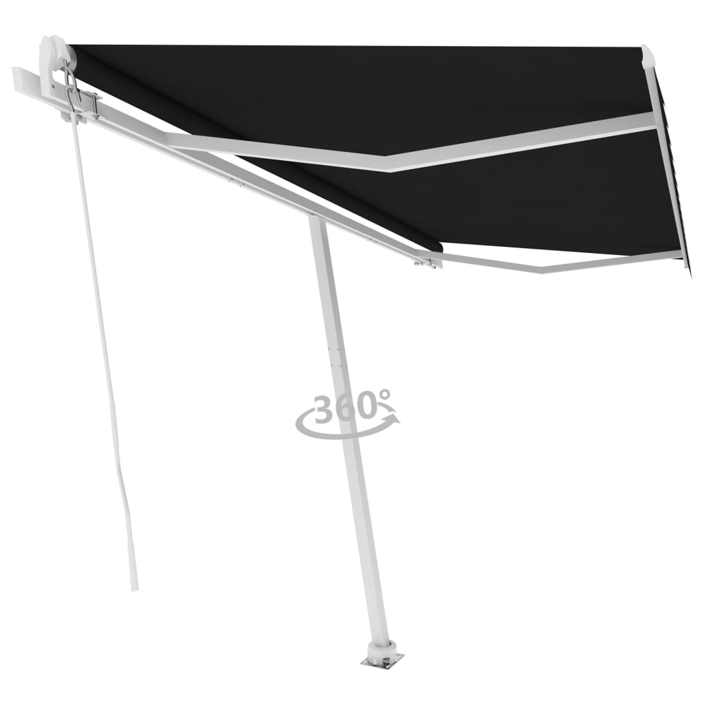 Luifel vrijstaand handmatig uittrekbaar 400x300 cm antraciet