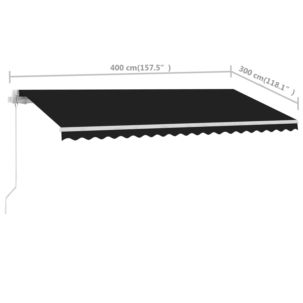 Luifel vrijstaand handmatig uittrekbaar 400x300 cm antraciet