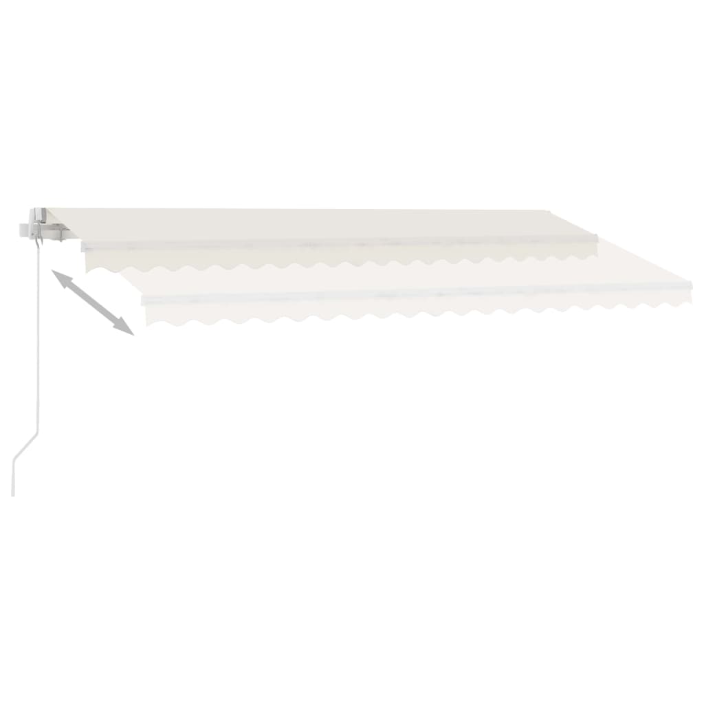 Luifel vrijstaand handmatig uittrekbaar 450x300 cm crèmekleurig