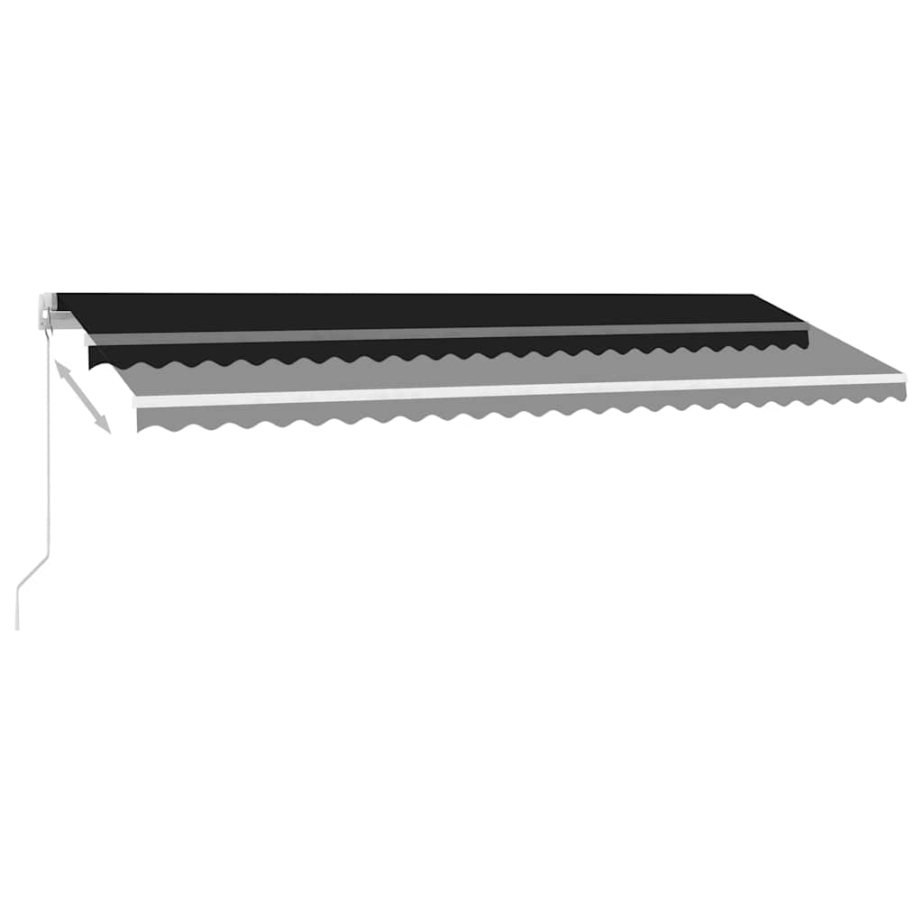 Luifel vrijstaand handmatig uittrekbaar 500x300 cm antraciet