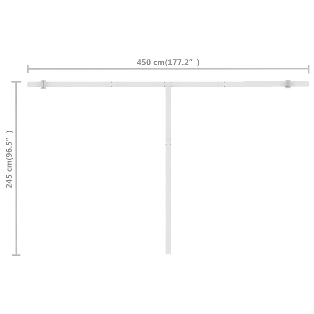 Luifel vrijstaand handmatig uittrekbaar 500x300 cm antraciet