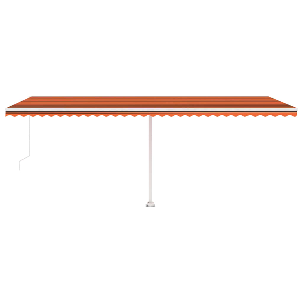 Luifel handmatig uittrekbaar met LED 600x300 cm oranje en bruin is nu te koop bij PeponiXL, paradijselijk wonen!
