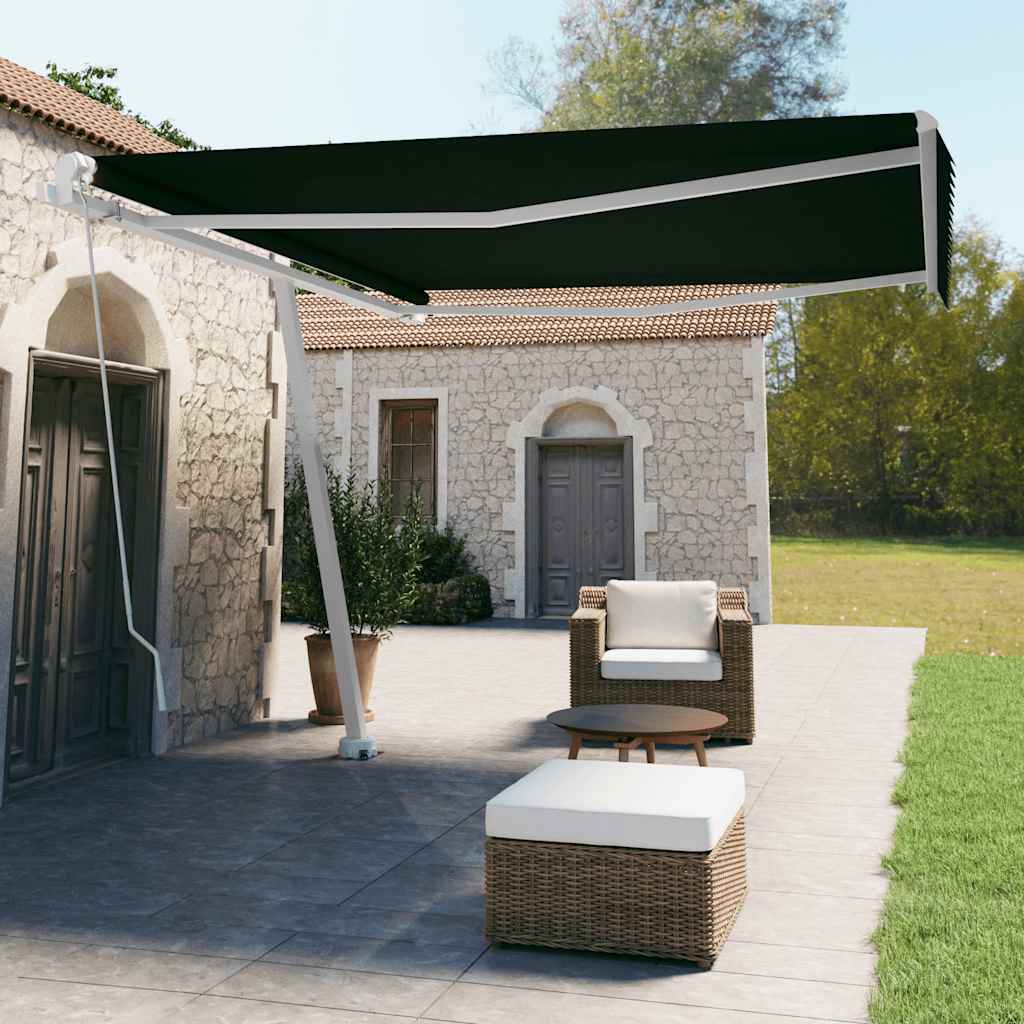 Luifel vrijstaand handmatig uittrekbaar 400x350 cm antraciet