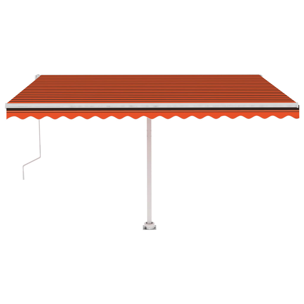 Luifel automatisch met LED windsensor 400x350 cm oranje bruin is nu te koop bij PeponiXL, paradijselijk wonen!