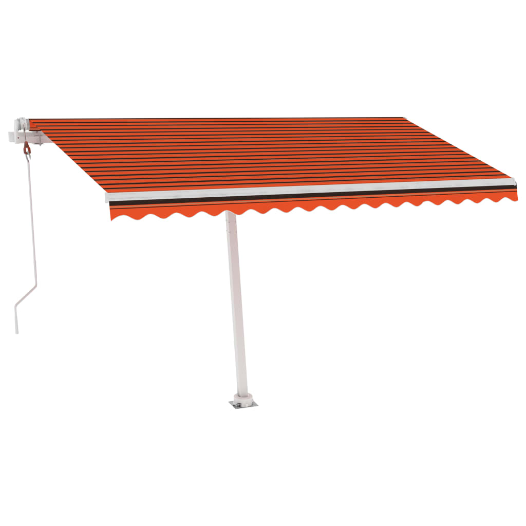 Luifel automatisch met LED windsensor 400x350 cm oranje bruin is nu te koop bij PeponiXL, paradijselijk wonen!