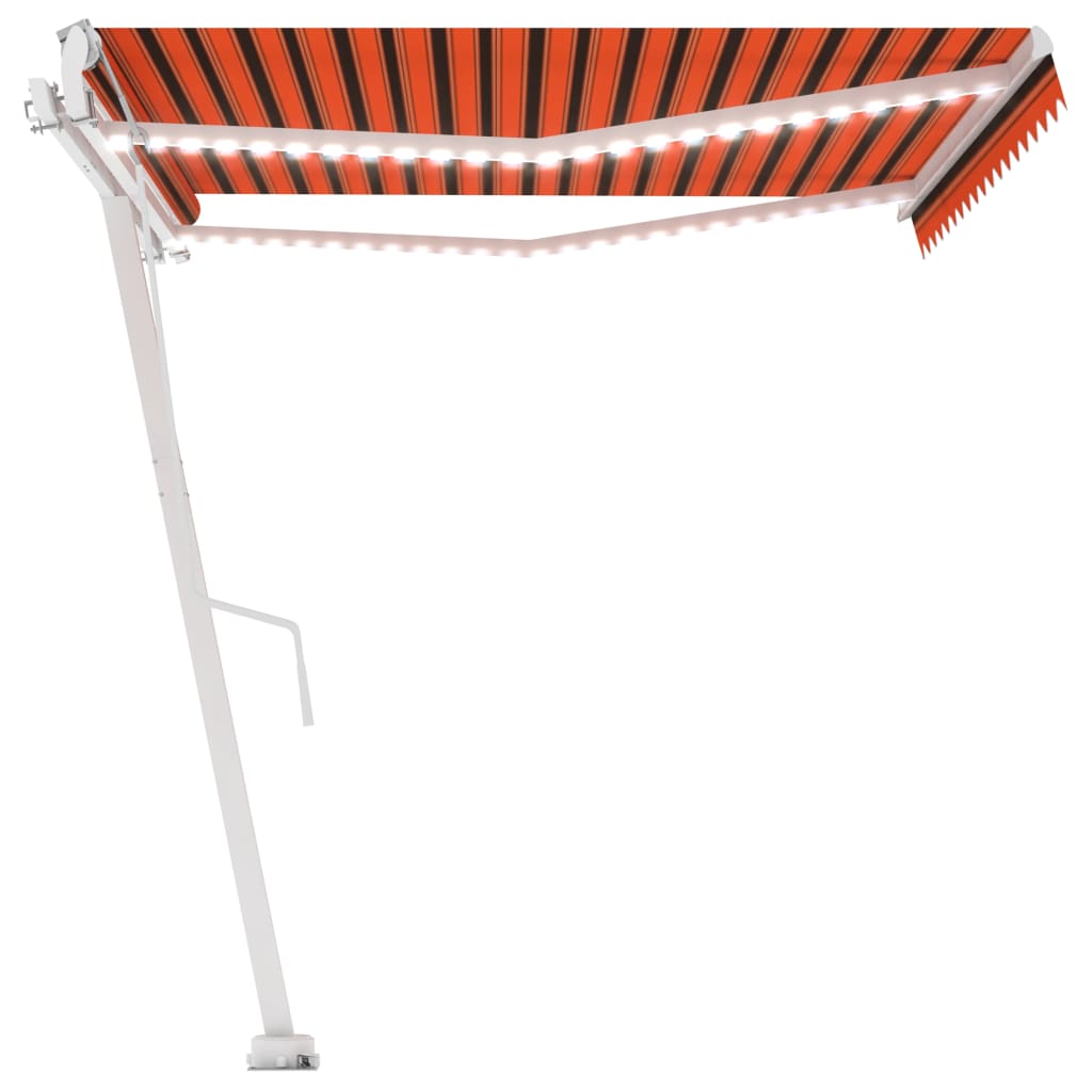 Luifel automatisch met LED windsensor 400x350 cm oranje bruin is nu te koop bij PeponiXL, paradijselijk wonen!