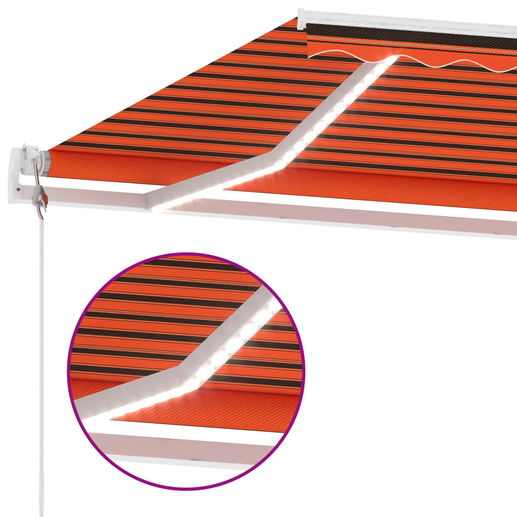 Luifel automatisch met LED windsensor 400x350 cm oranje bruin is nu te koop bij PeponiXL, paradijselijk wonen!