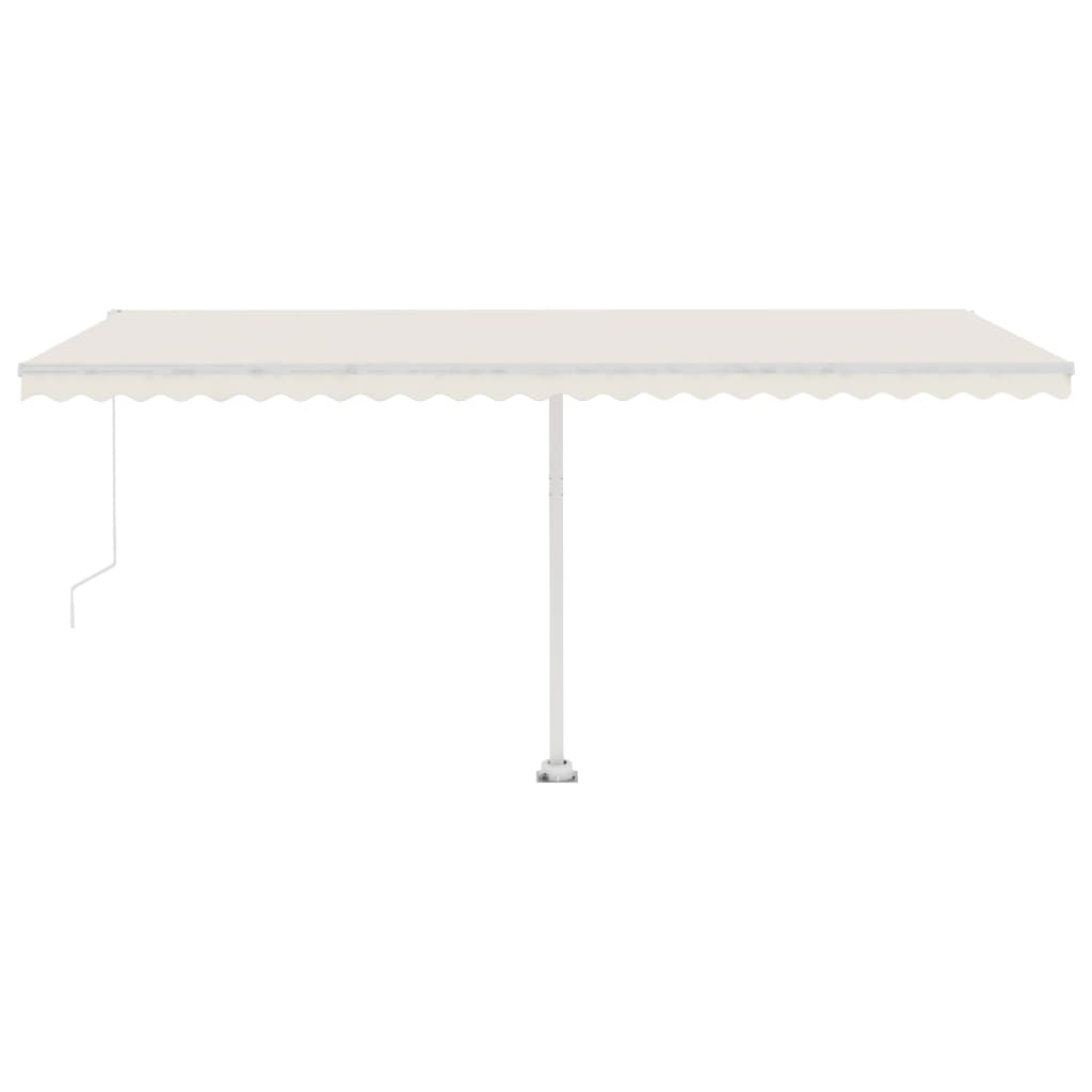 Luifel handmatig uittrekbaar met LED 500x350 cm crèmekleurig