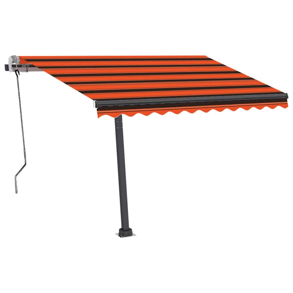 Luifel handmatig uittrekbaar met LED 350x250 cm oranje en bruin is nu te koop bij PeponiXL, paradijselijk wonen!