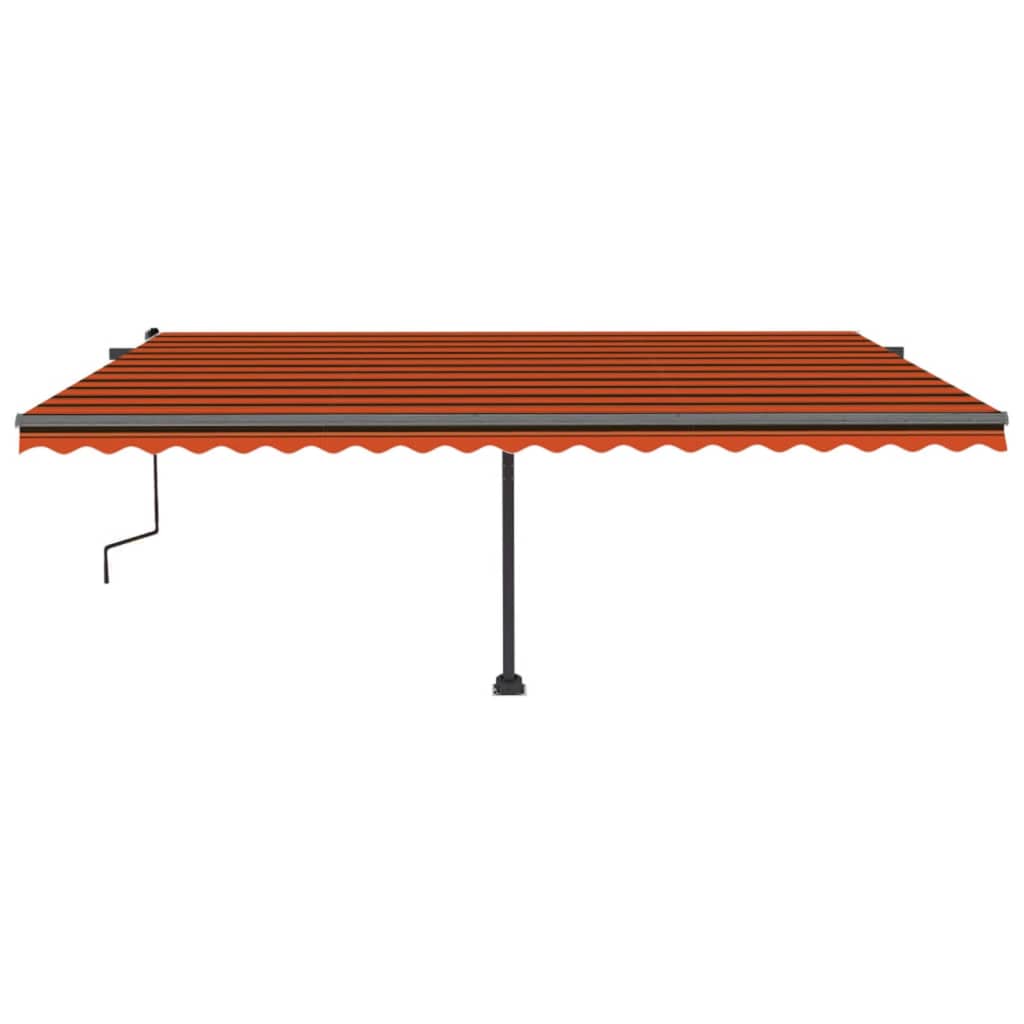 Luifel vrijstaand handmatig uittrekbaar 500x300 cm oranje bruin