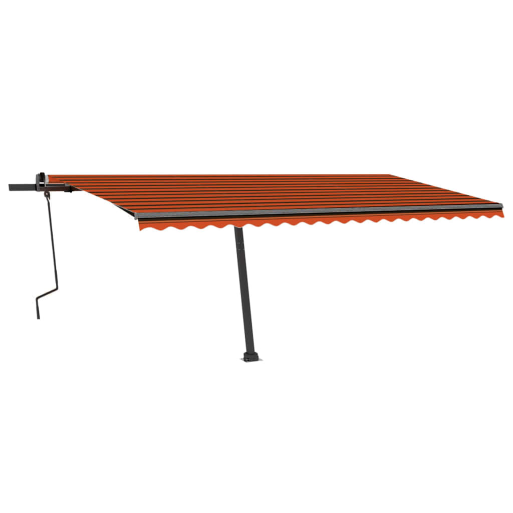 Luifel vrijstaand handmatig uittrekbaar 500x300 cm oranje bruin