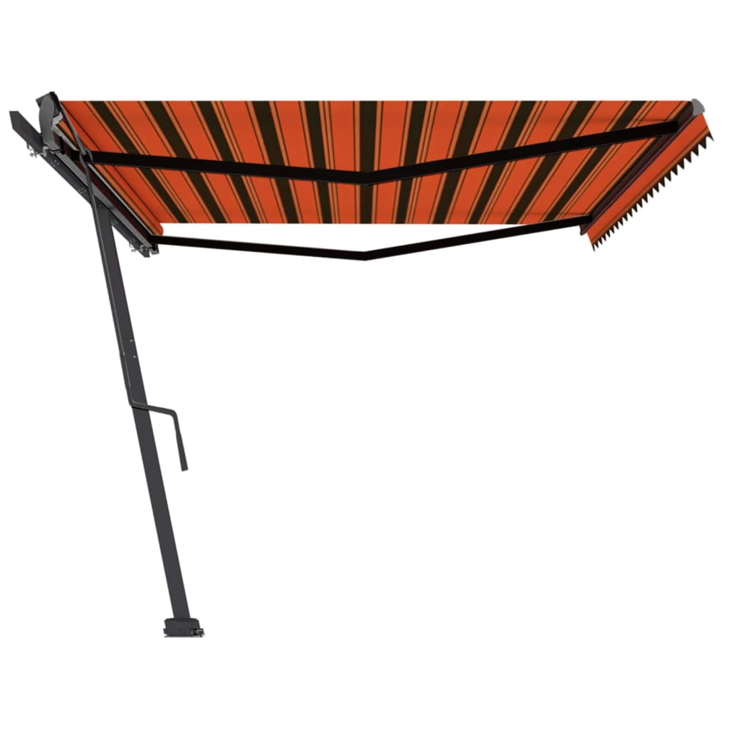 Luifel vrijstaand handmatig uittrekbaar 500x300 cm oranje bruin