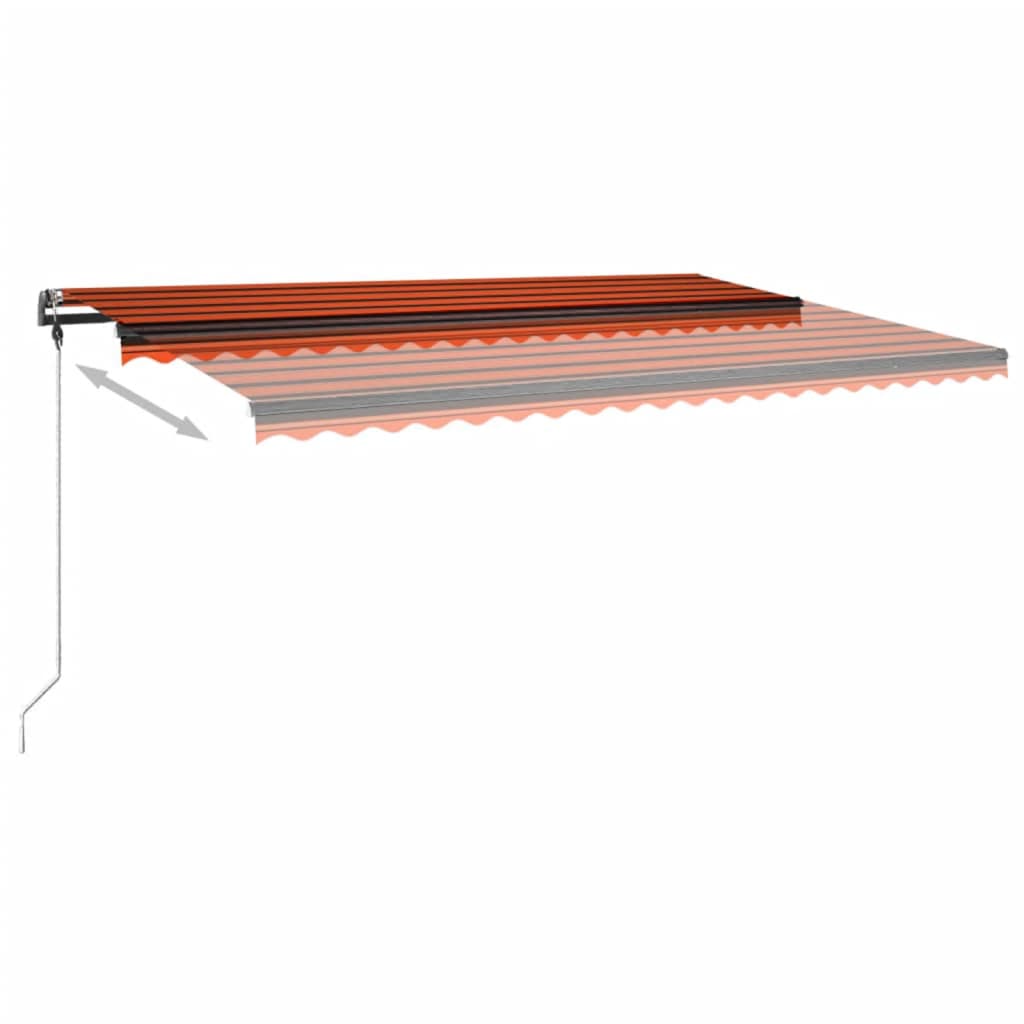Luifel vrijstaand handmatig uittrekbaar 500x300 cm oranje bruin