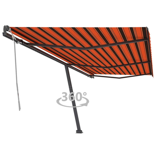 Luifel vrijstaand handmatig uittrekbaar 600x300 cm oranje bruin is nu te koop bij PeponiXL, paradijselijk wonen!