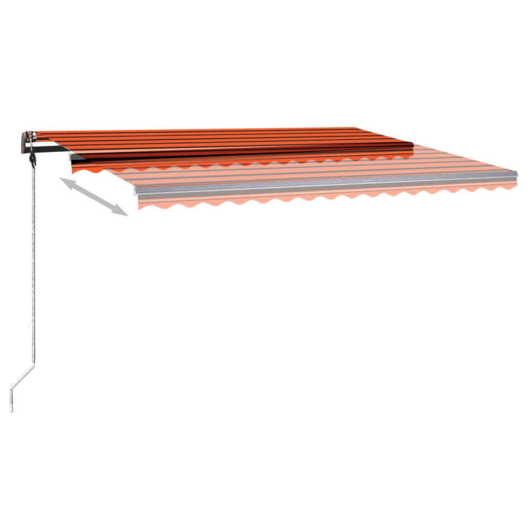 Luifel handmatig uittrekbaar met LED 450x350 cm oranje en bruin is nu te koop bij PeponiXL, paradijselijk wonen!