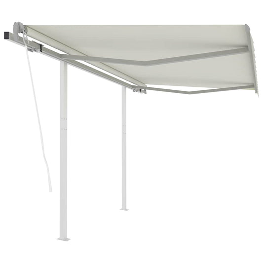 Luifel automatisch uittrekbaar met palen 3x2,5 m crèmekleurig is nu te koop bij PeponiXL, paradijselijk wonen!