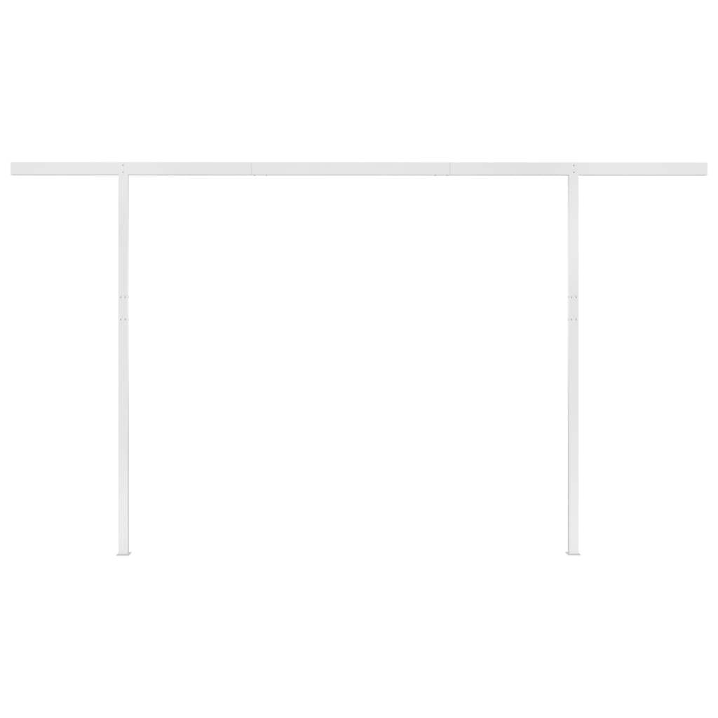 Luifel handmatig uittrekbaar met palen 4x3,5 m crèmekleurig is nu te koop bij PeponiXL, paradijselijk wonen!