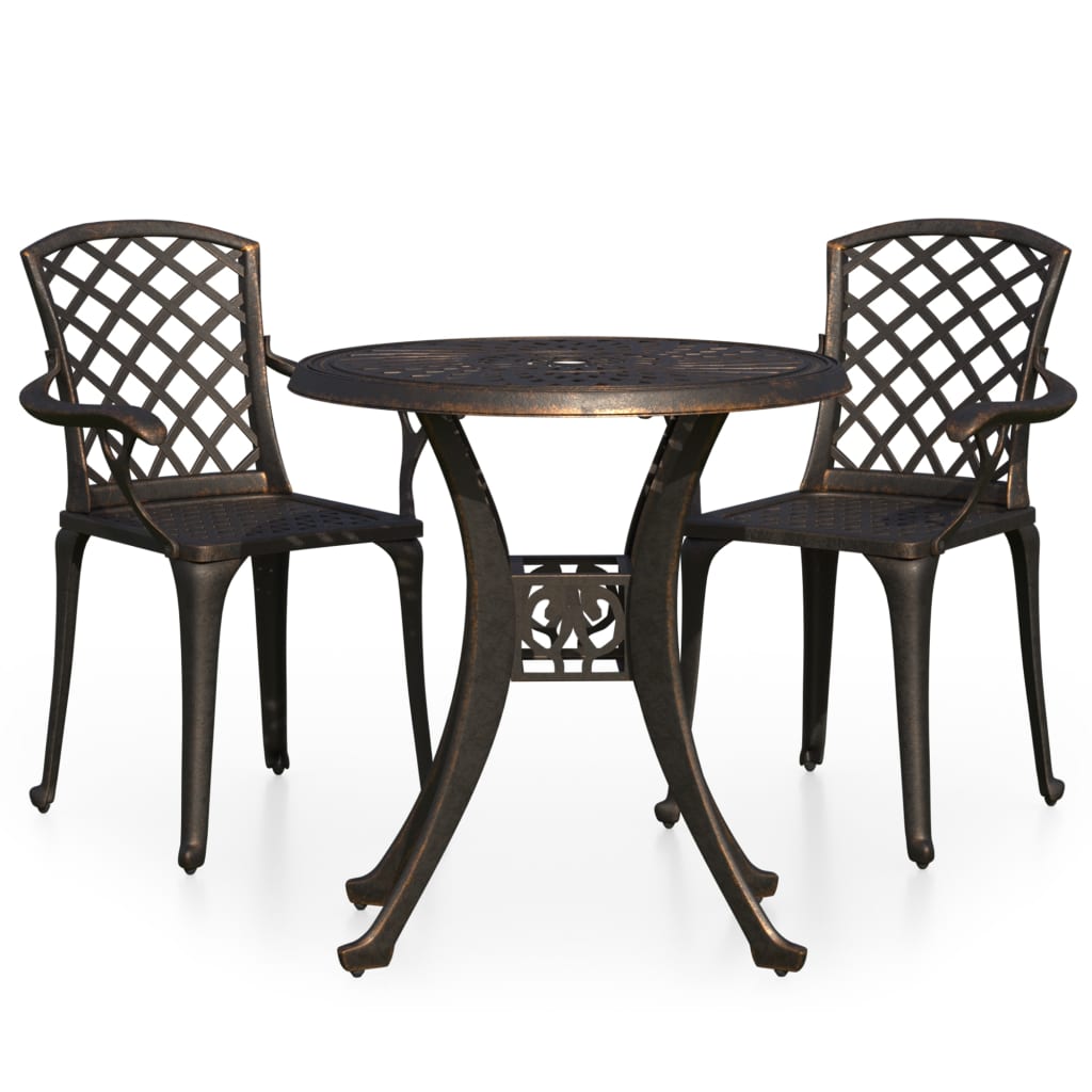 3-delige Bistroset gietaluminium bronskleurig is nu te koop bij PeponiXL, paradijselijk wonen!