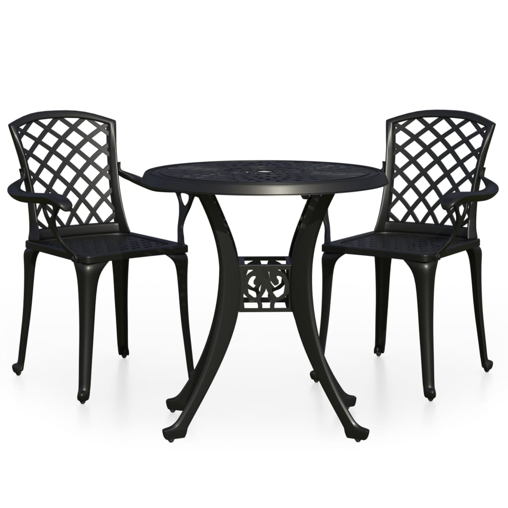 3-delige Bistroset gietaluminium zwart is nu te koop bij PeponiXL, paradijselijk wonen!