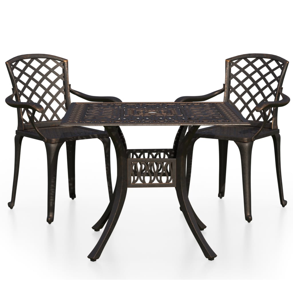 3-delige Bistroset gietaluminium bronskleurig is nu te koop bij PeponiXL, paradijselijk wonen!