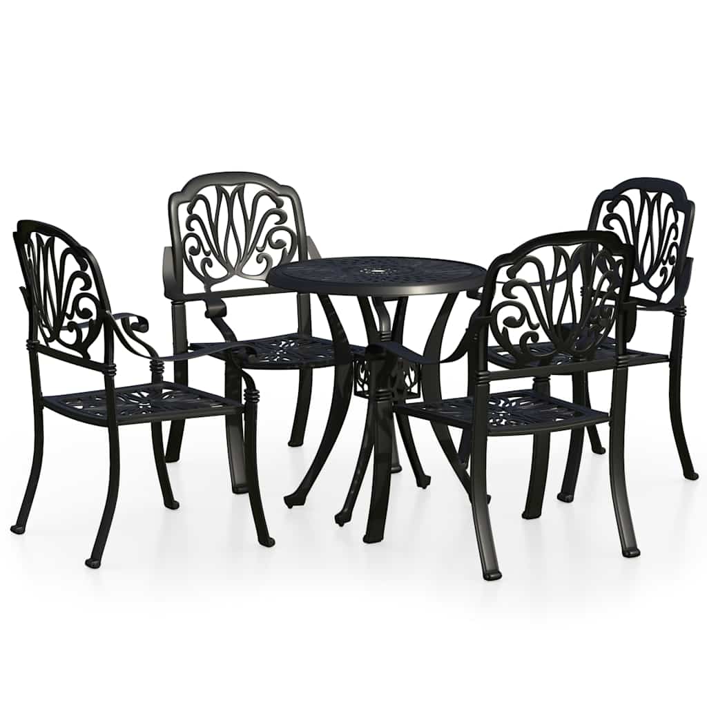 5-delige Bistroset gietaluminium zwart is nu te koop bij PeponiXL, paradijselijk wonen!