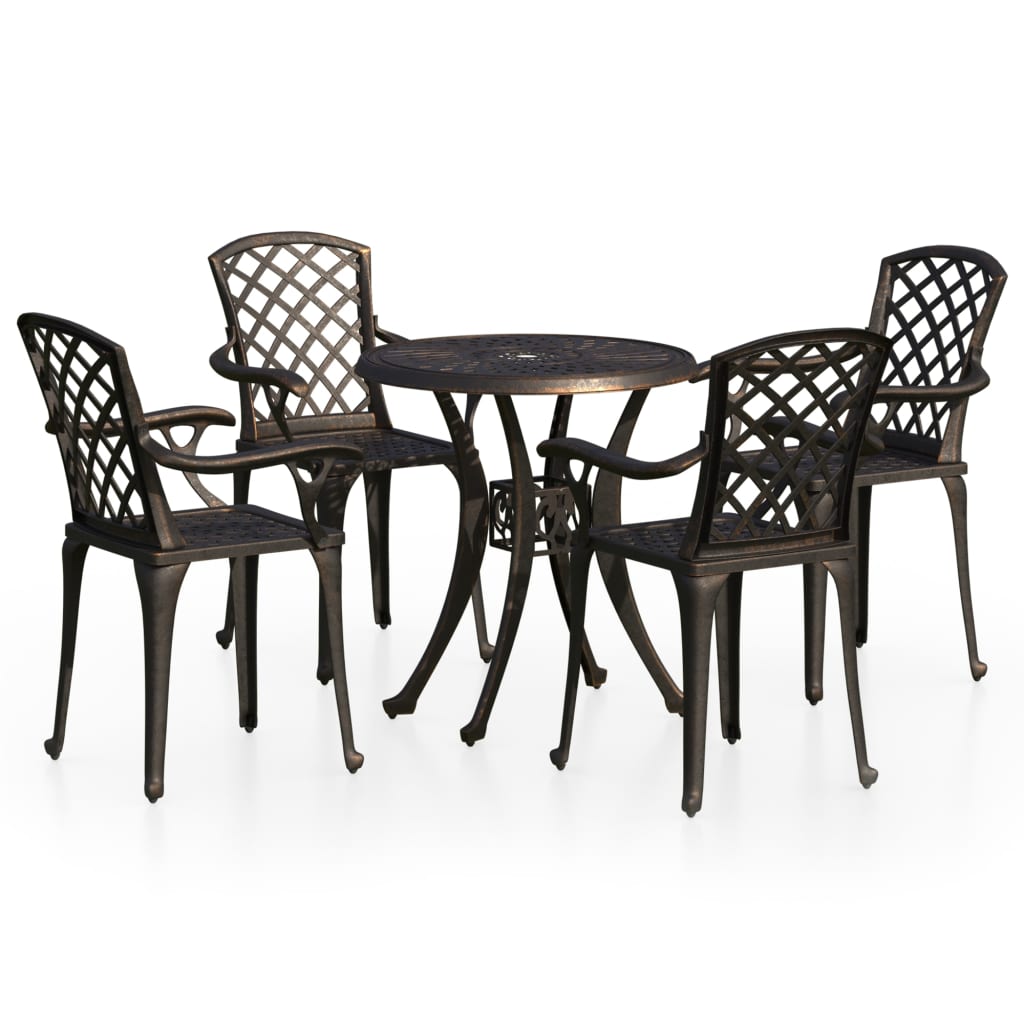 5-delige Bistroset gietaluminium bronskleurig is nu te koop bij PeponiXL, paradijselijk wonen!