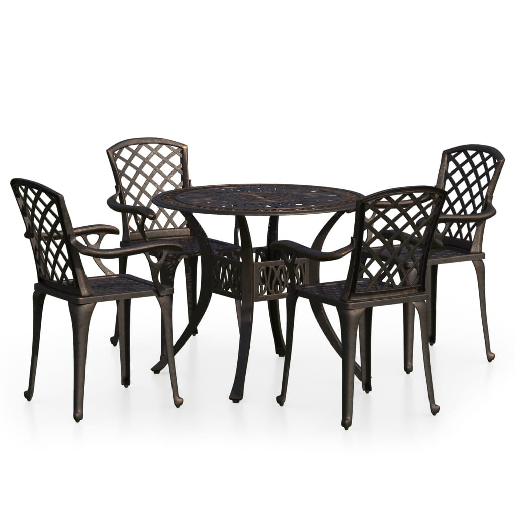 5-delige Bistroset gietaluminium bronskleurig is nu te koop bij PeponiXL, paradijselijk wonen!