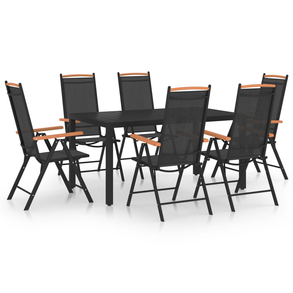 7-delige Tuinset aluminium zwart is nu te koop bij PeponiXL, paradijselijk wonen!