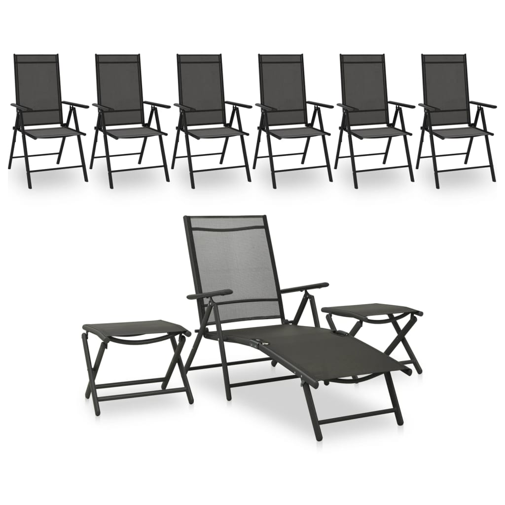 9-delige Loungeset zwart en antracietkleurig is nu te koop bij PeponiXL, paradijselijk wonen!