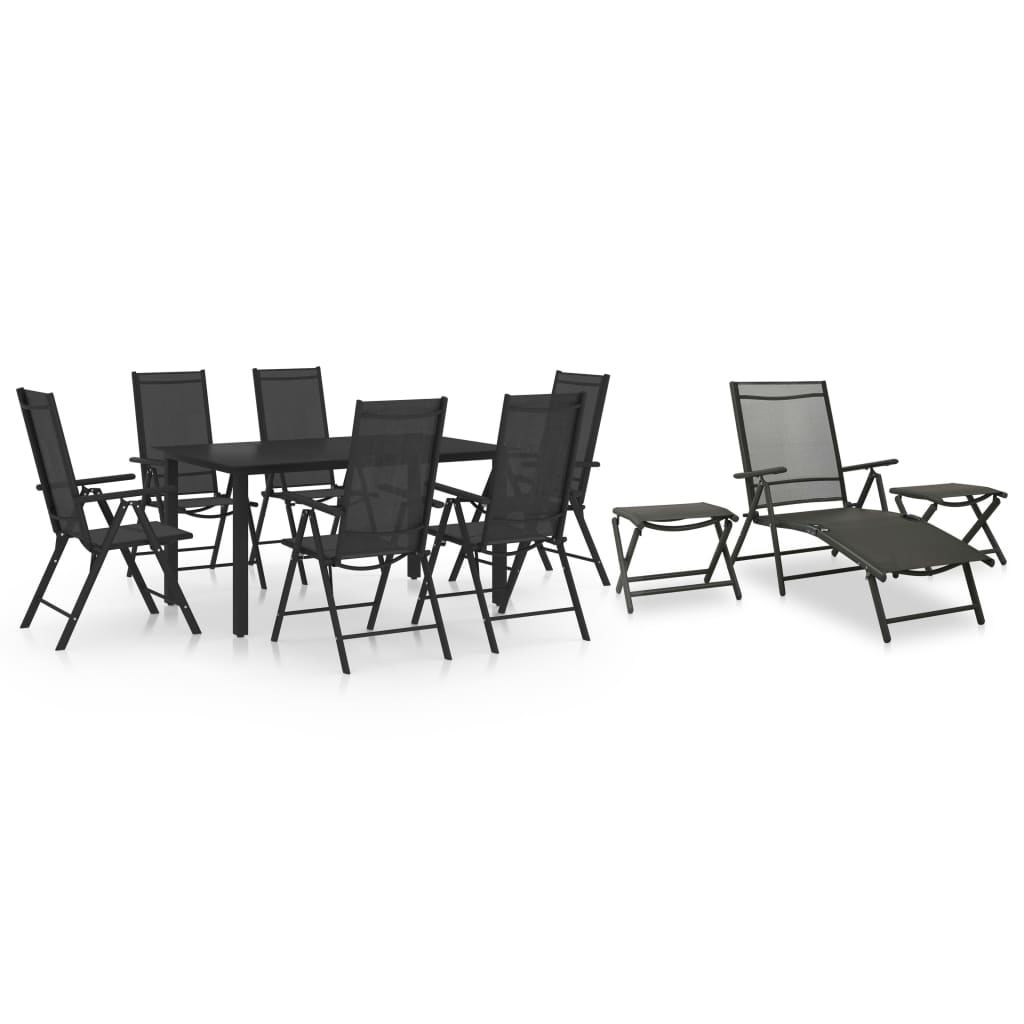 10-delige Loungeset zwart en antracietkleurig is nu te koop bij PeponiXL, paradijselijk wonen!
