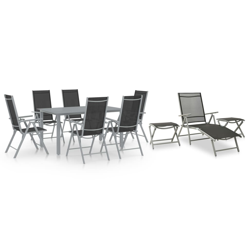 10-delige Tuinset zwart en zilverkleurig is nu te koop bij PeponiXL, paradijselijk wonen!