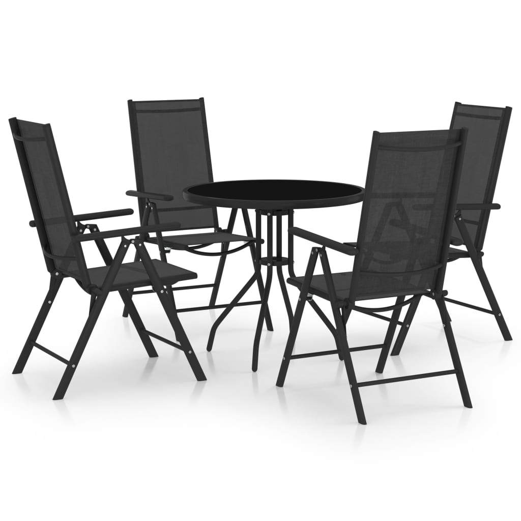 5-delige Tuinset aluminium en textileen zwart is nu te koop bij PeponiXL, paradijselijk wonen!
