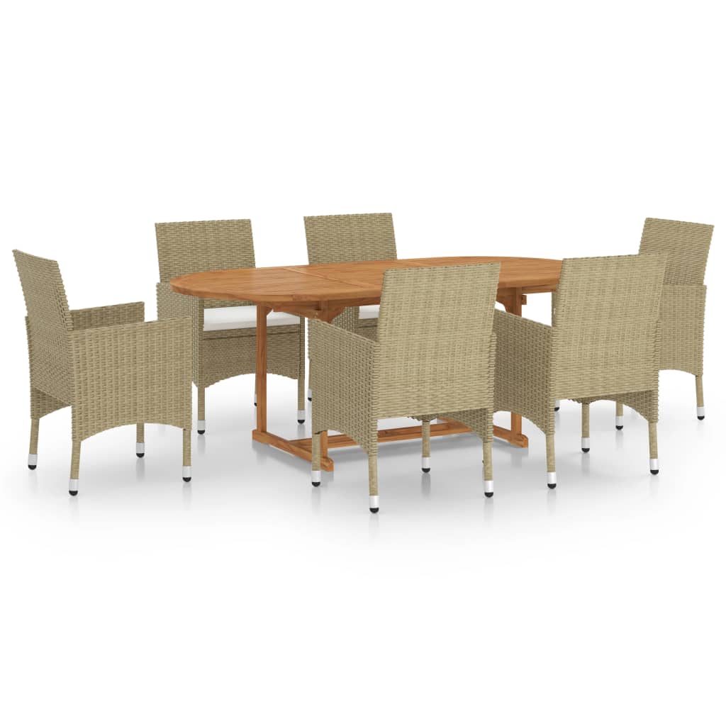 7-delige Tuinset poly rattan beige is nu te koop bij PeponiXL, paradijselijk wonen!