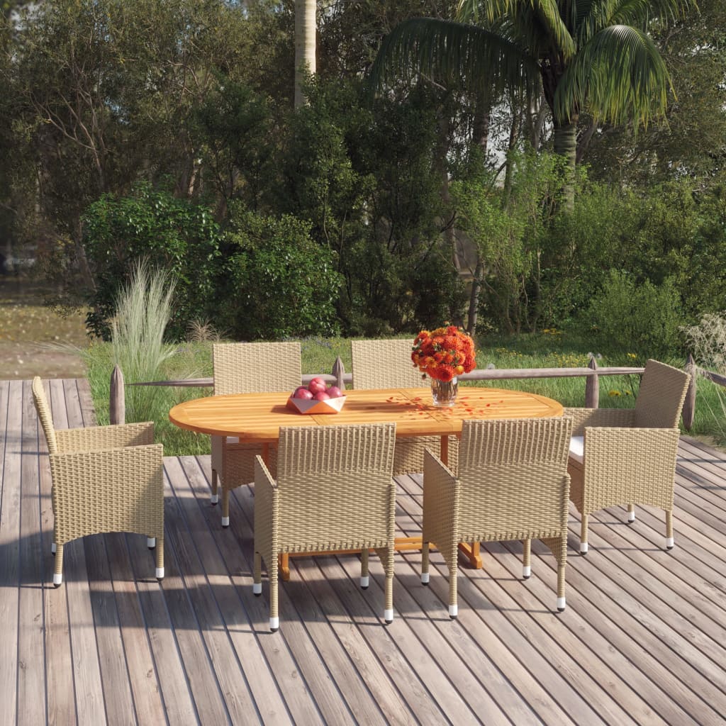 7-delige Tuinset poly rattan beige is nu te koop bij PeponiXL, paradijselijk wonen!