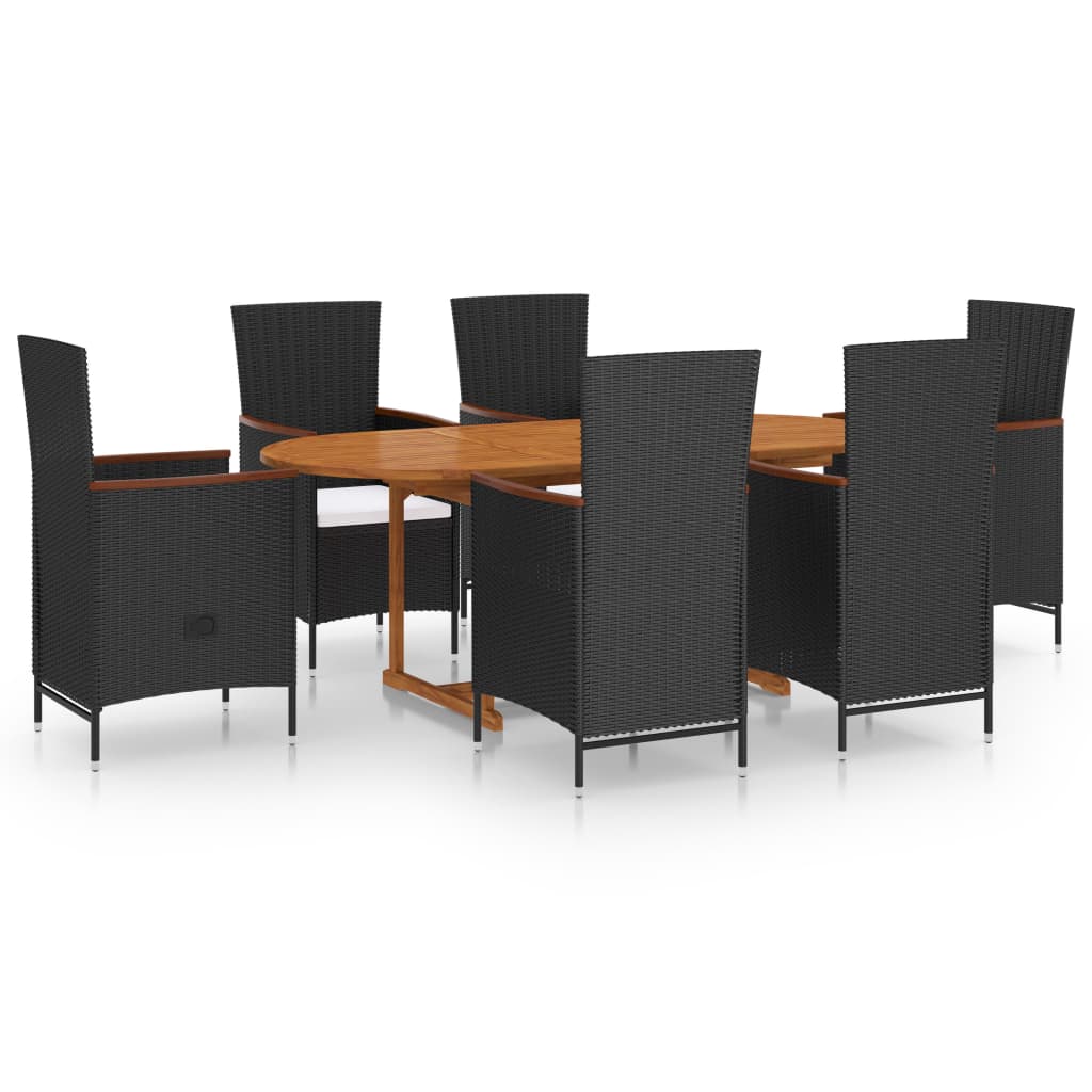 7-delige Tuinset poly rattan zwart is nu te koop bij PeponiXL, paradijselijk wonen!