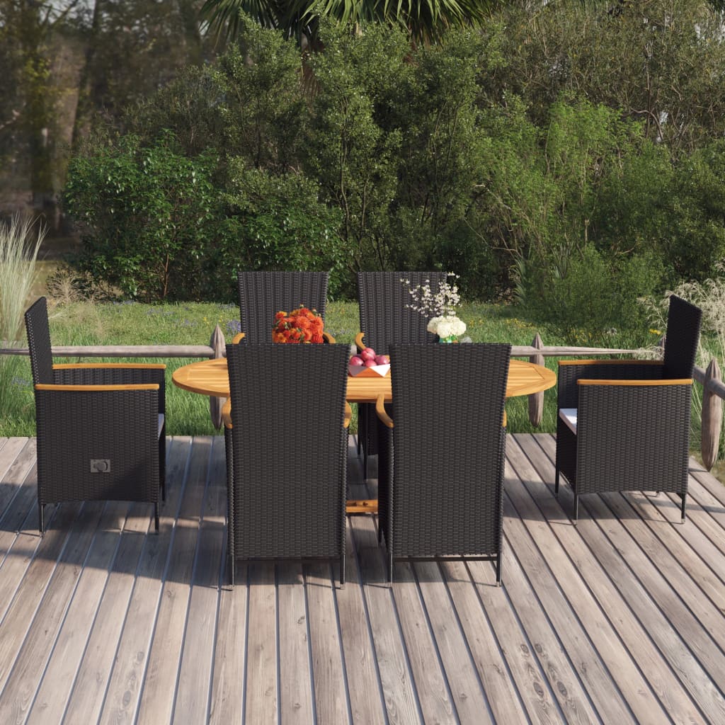7-delige Tuinset poly rattan zwart is nu te koop bij PeponiXL, paradijselijk wonen!