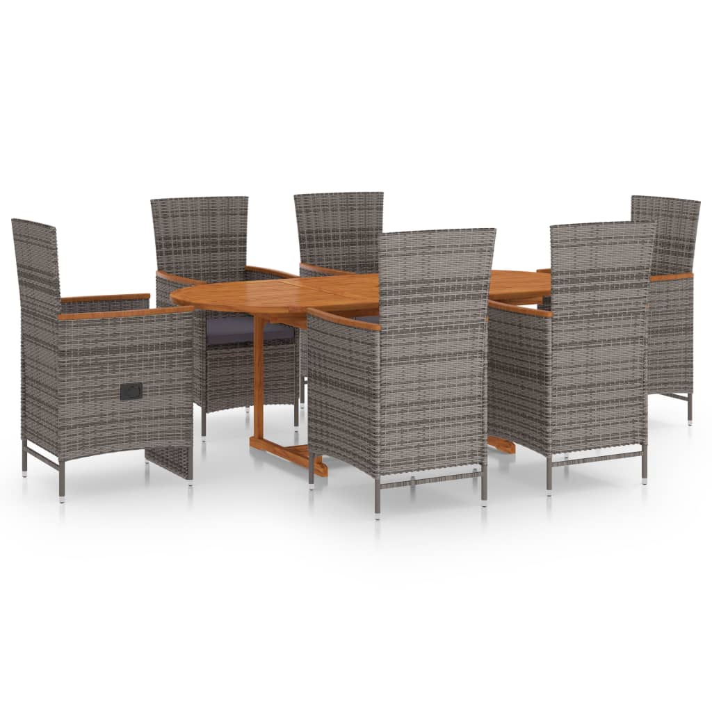7-delige Tuinset poly rattan grijs is nu te koop bij PeponiXL, paradijselijk wonen!