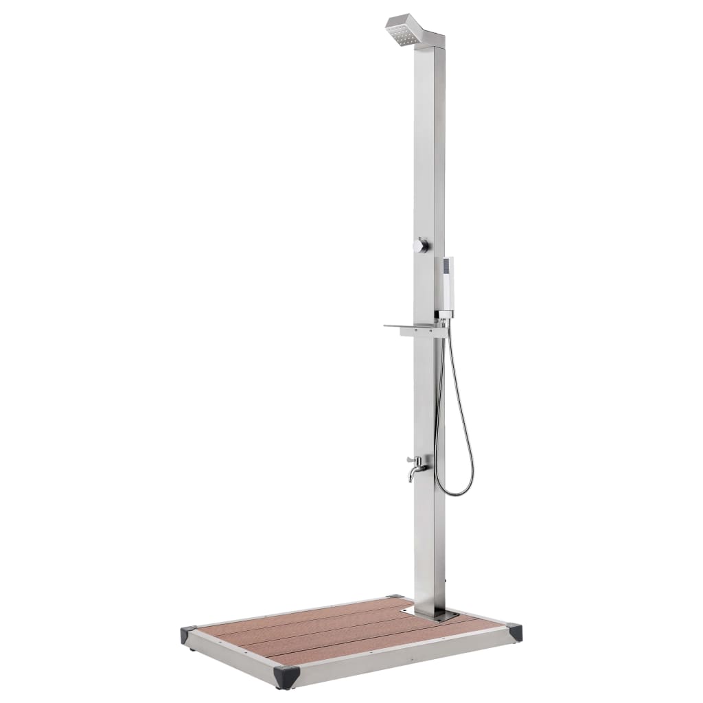 Buitendouche met bruine basis 225 cm roestvrij staal is nu te koop bij PeponiXL, paradijselijk wonen!