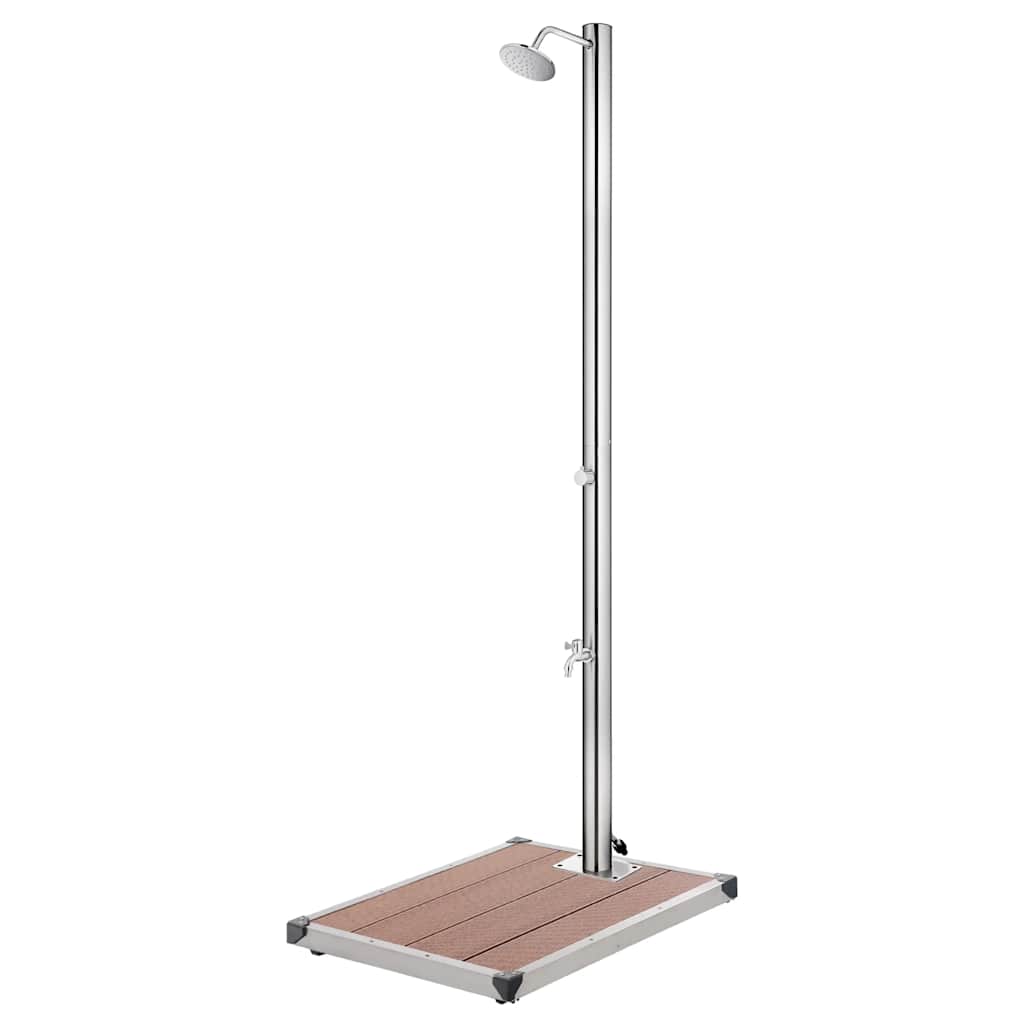 Buitendouche met bruine basis 220 cm roestvrij staal is nu te koop bij PeponiXL, paradijselijk wonen!