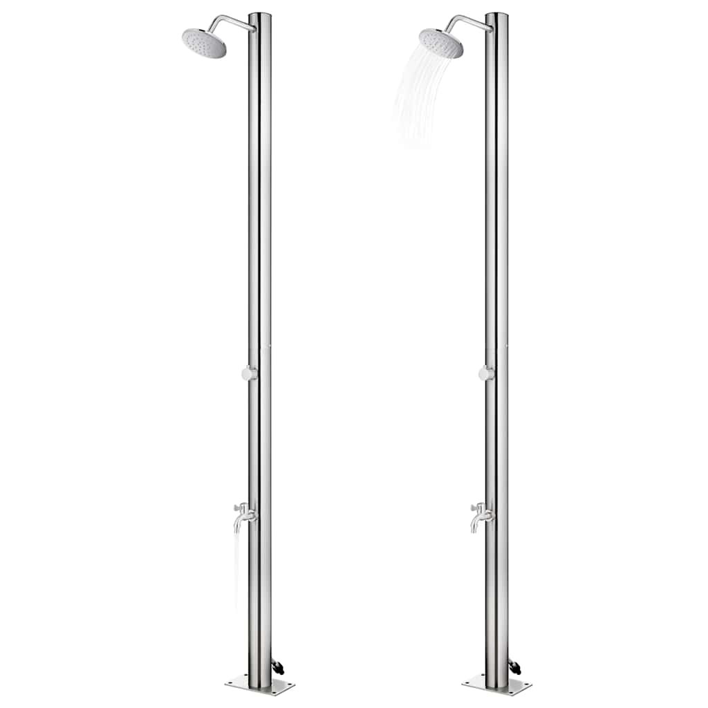Buitendouche met bruine basis 220 cm roestvrij staal is nu te koop bij PeponiXL, paradijselijk wonen!
