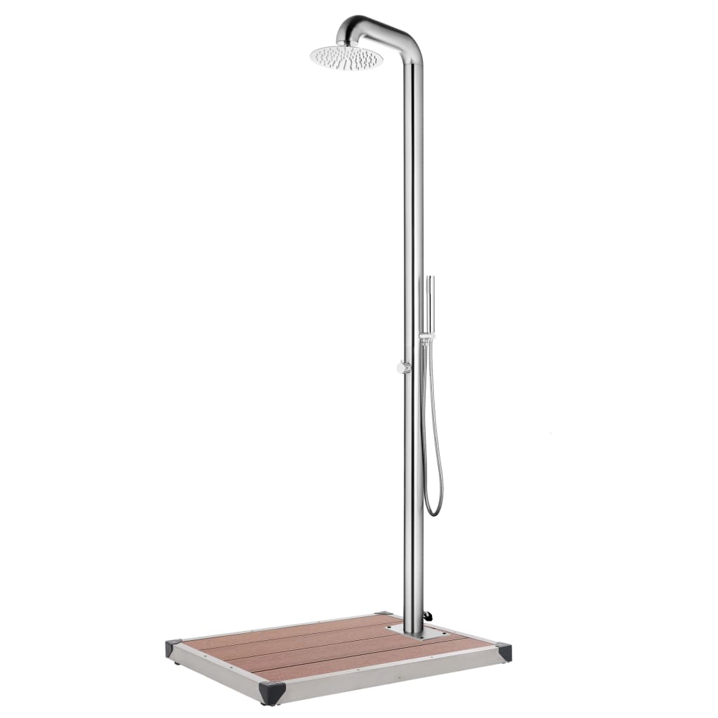 Buitendouche met bruine basis 230 cm roestvrij staal is nu te koop bij PeponiXL, paradijselijk wonen!