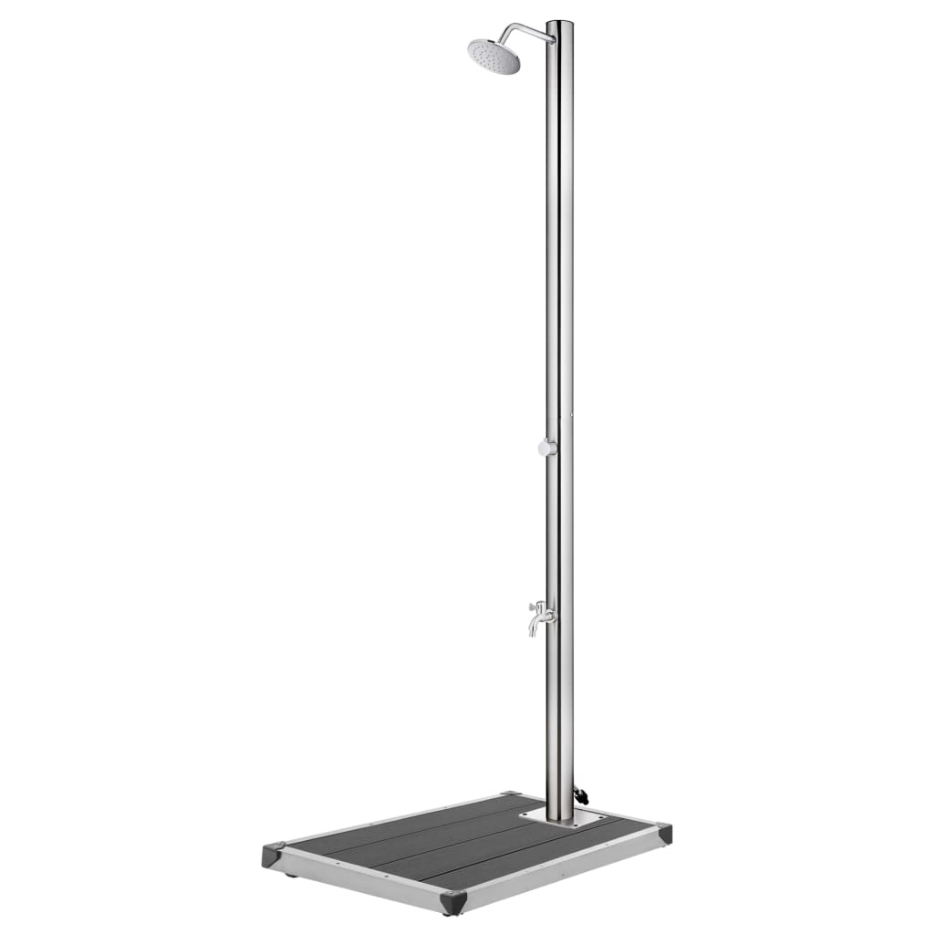 Buitendouche met grijze basis 220 cm roestvrij staal is nu te koop bij PeponiXL, paradijselijk wonen!