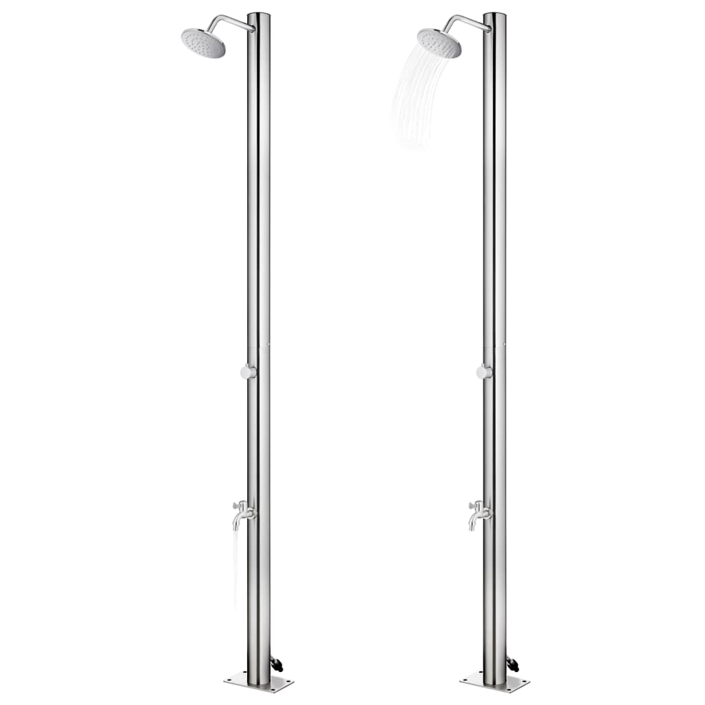 Buitendouche met grijze basis 220 cm roestvrij staal is nu te koop bij PeponiXL, paradijselijk wonen!