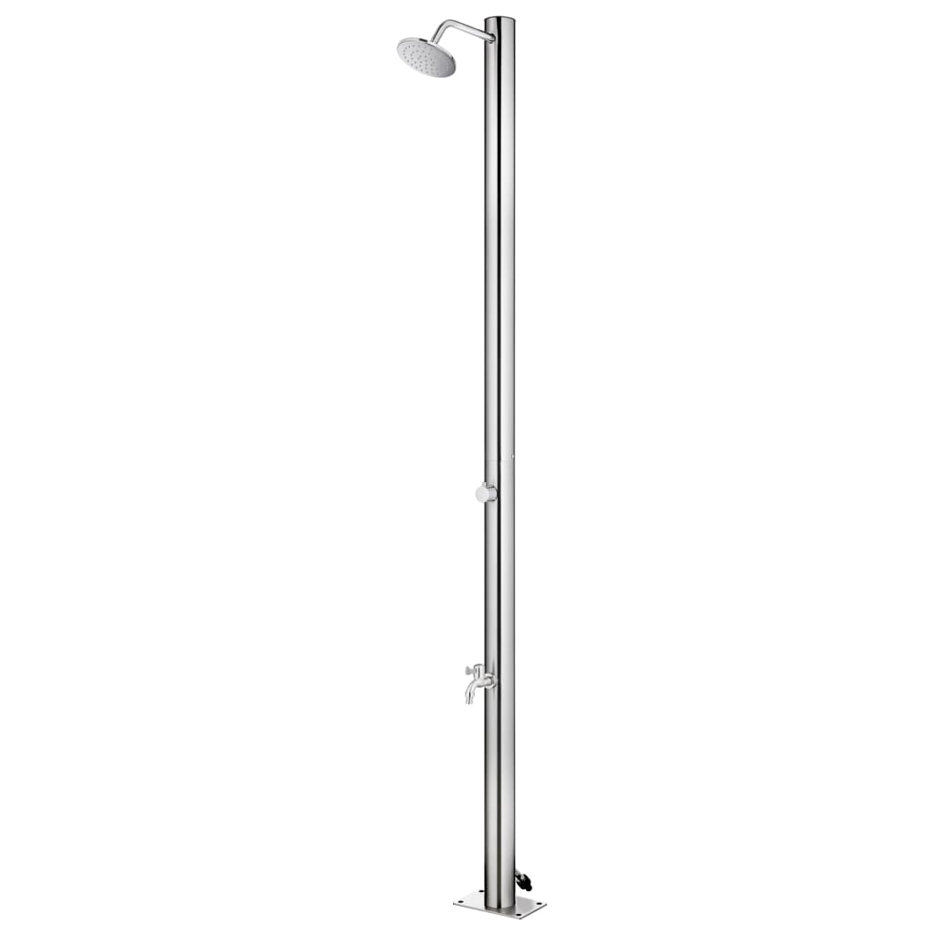 Buitendouche met grijze basis 220 cm roestvrij staal is nu te koop bij PeponiXL, paradijselijk wonen!