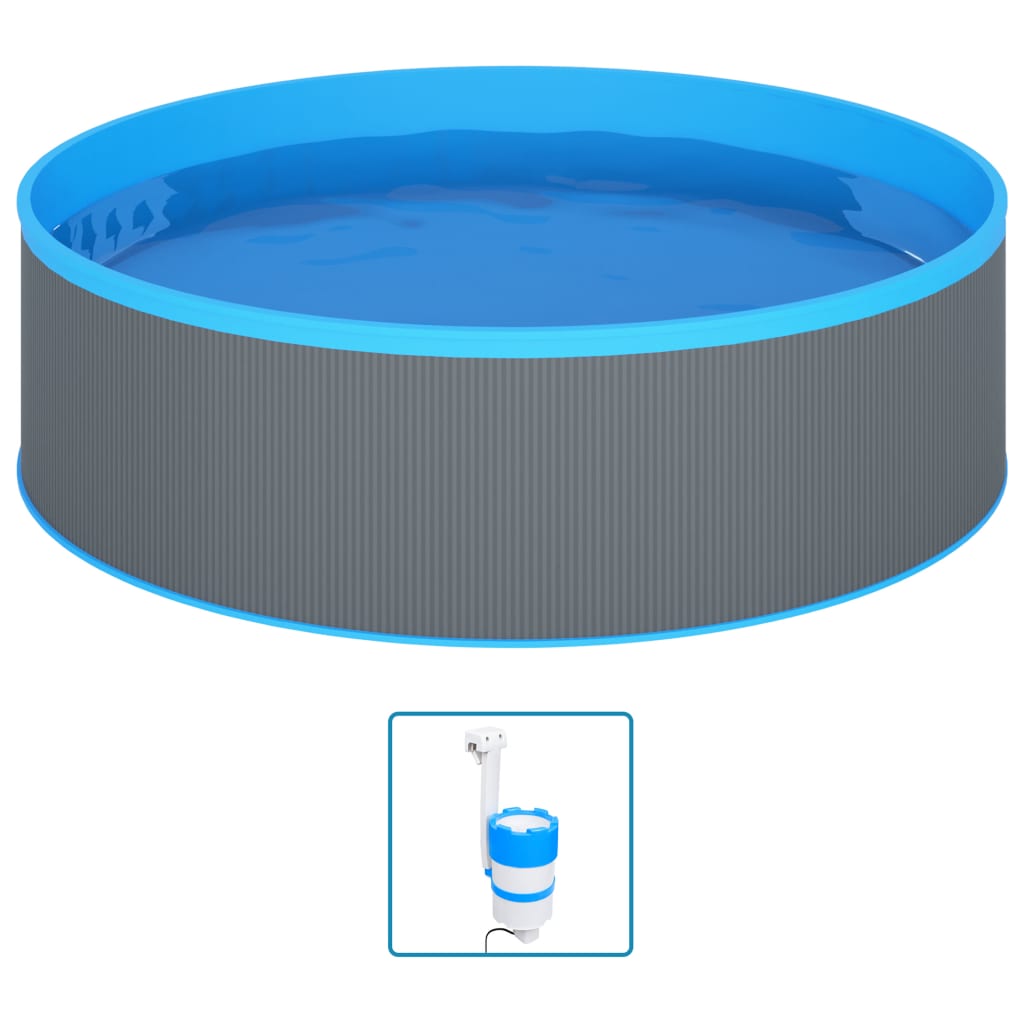Splasher pool met hangende skimmer en pomp 350x90 cm grijs is nu te koop bij PeponiXL, paradijselijk wonen!