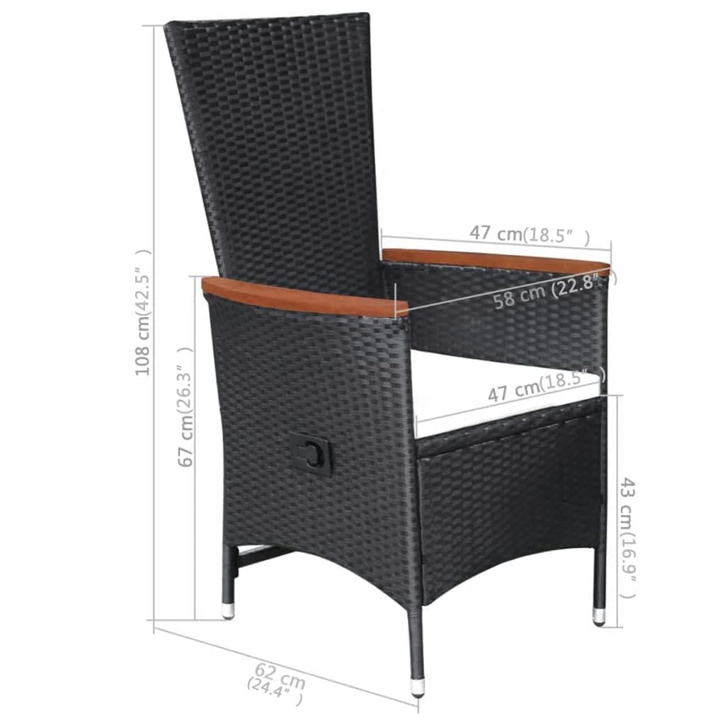 5-delige Tuinset zwart is nu te koop bij PeponiXL, paradijselijk wonen!