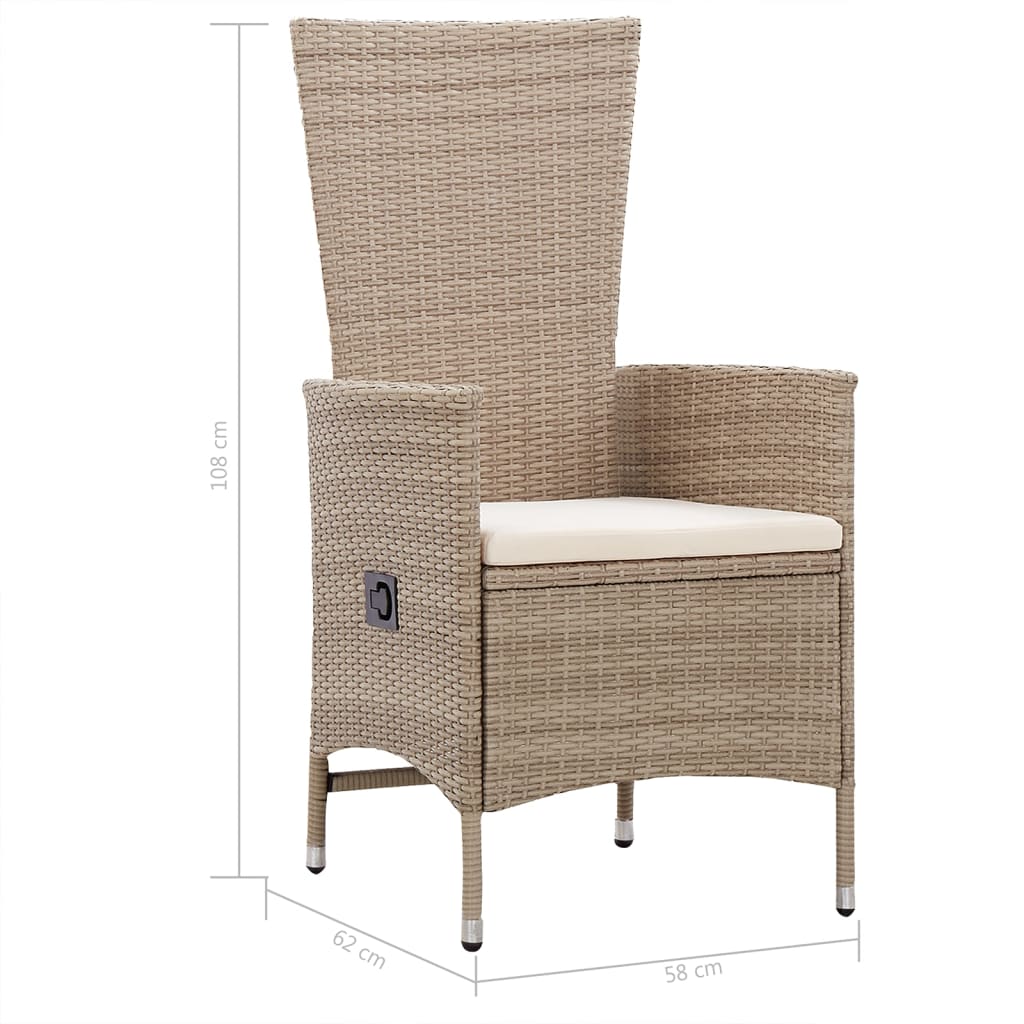 5-delige Tuinset beige
