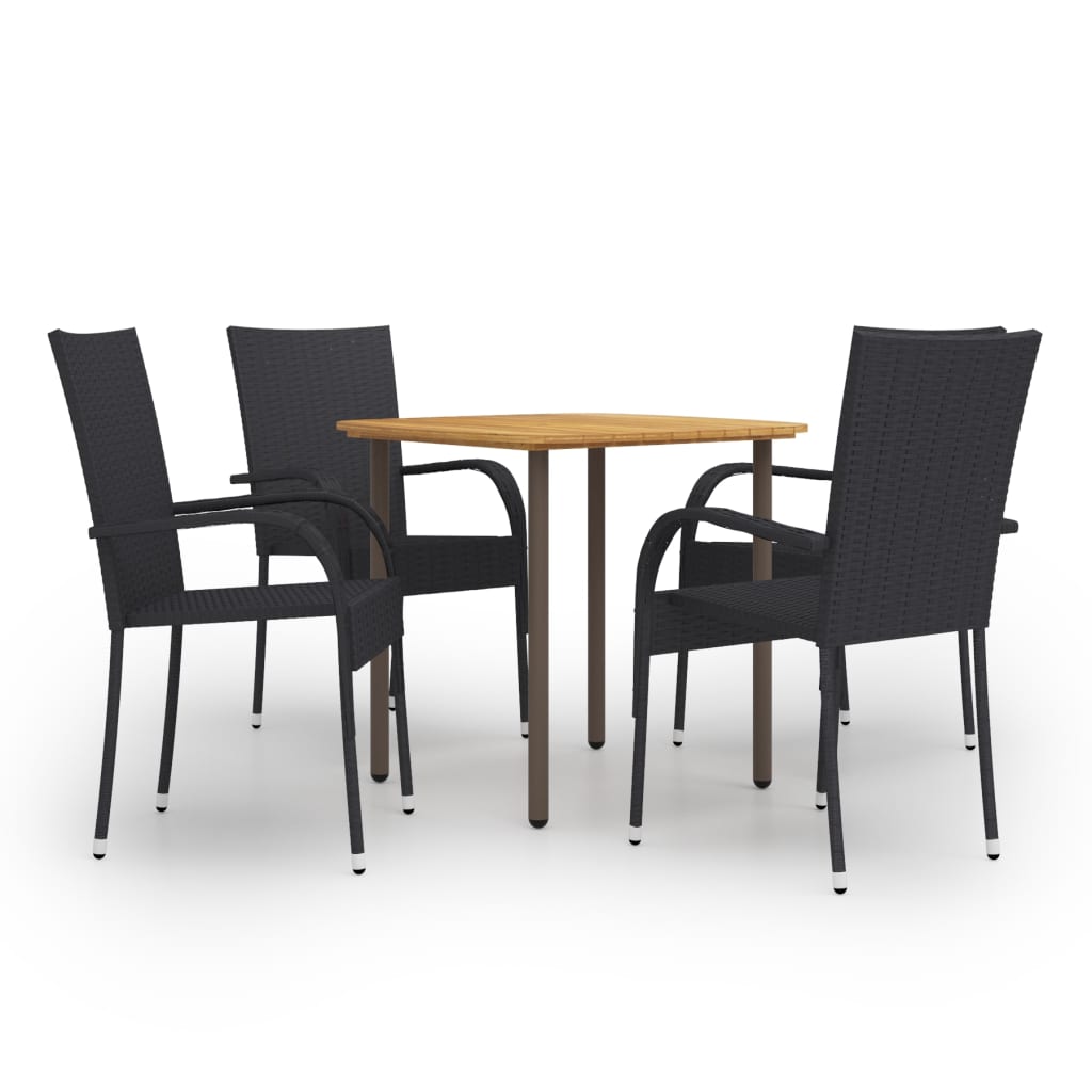 5-delige Tuinset poly rattan zwart is nu te koop bij PeponiXL, paradijselijk wonen!