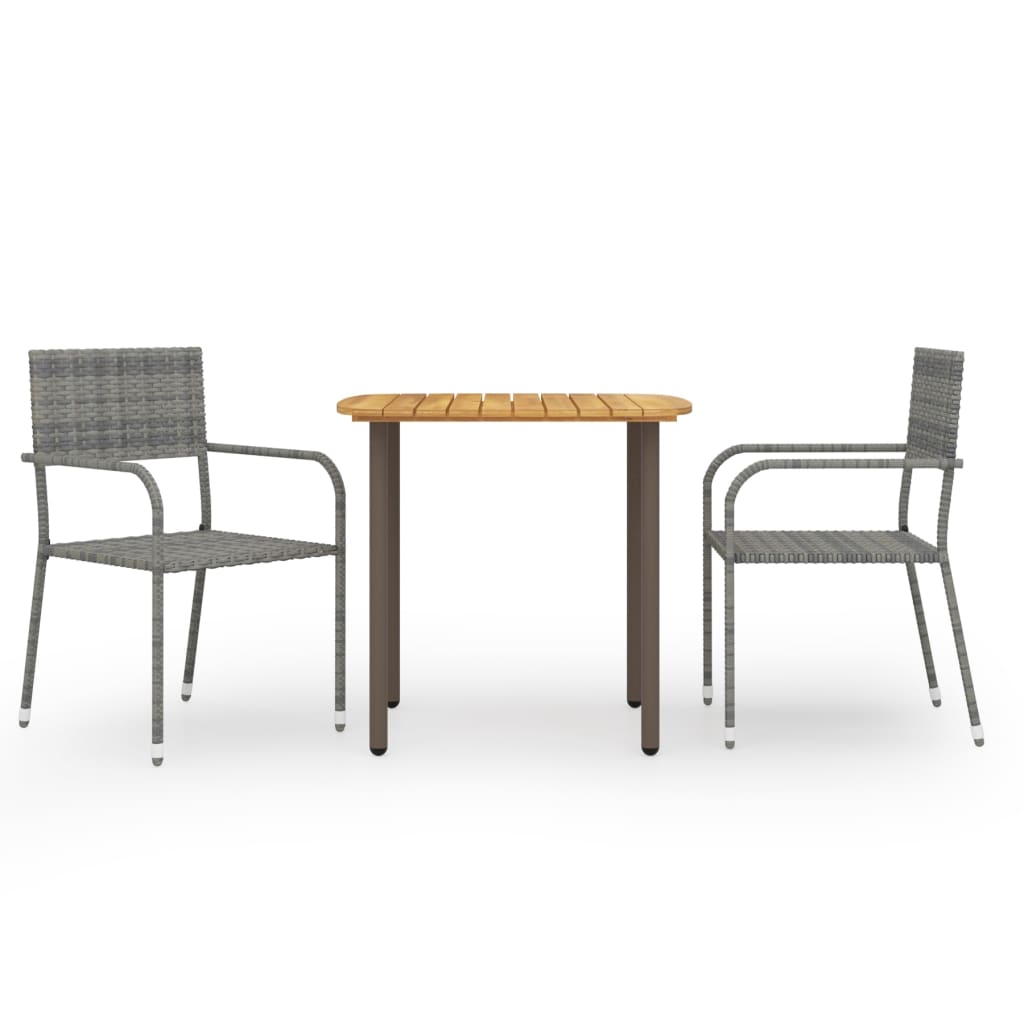 3-delige Tuinset poly rattan grijs is nu te koop bij PeponiXL, paradijselijk wonen!