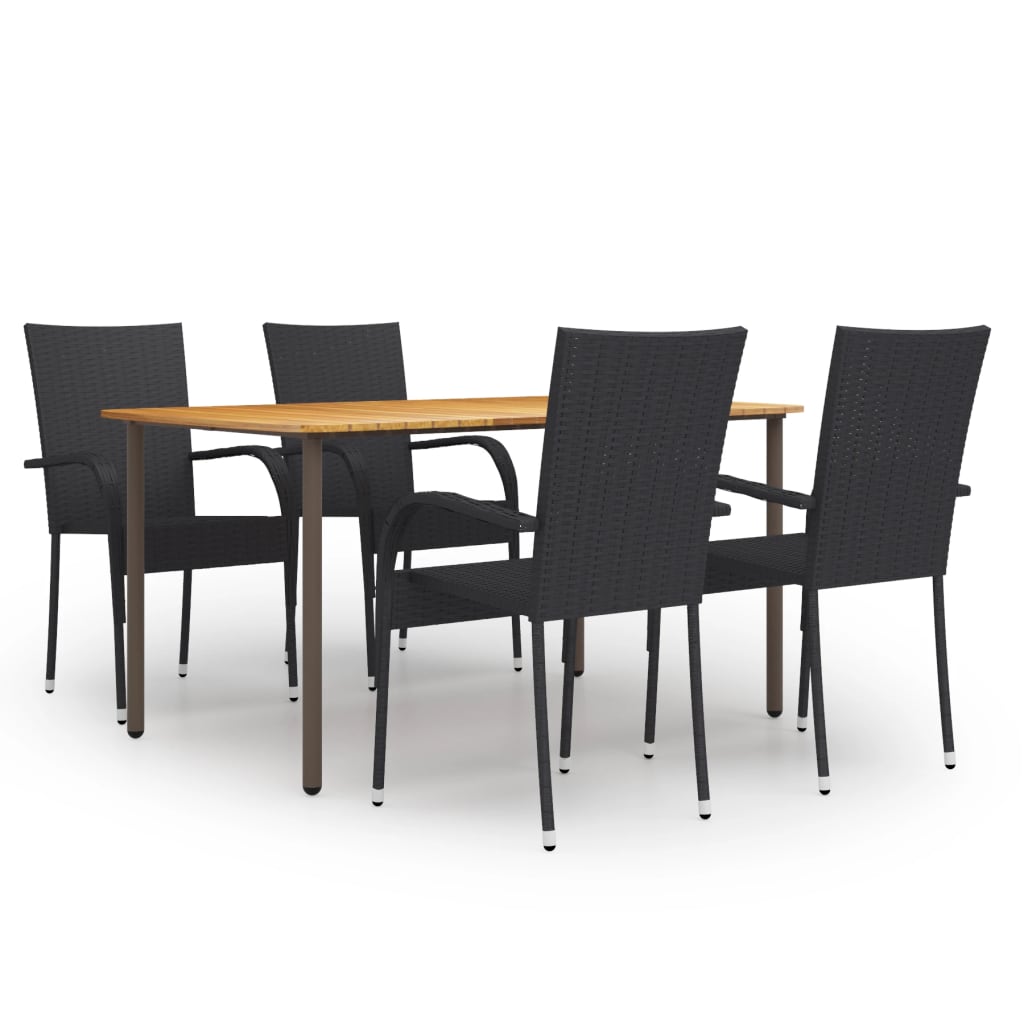 5-delige Tuinset poly rattan zwart is nu te koop bij PeponiXL, paradijselijk wonen!